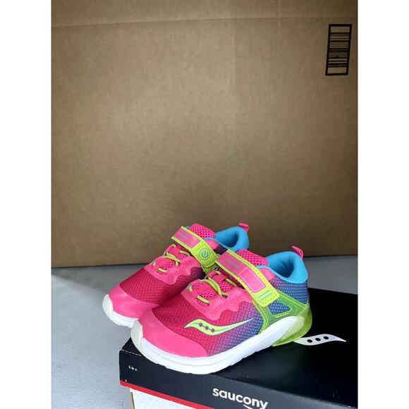 Saucony	S flash glow	Girls 9xw Pink multi - Picture 2 of 6